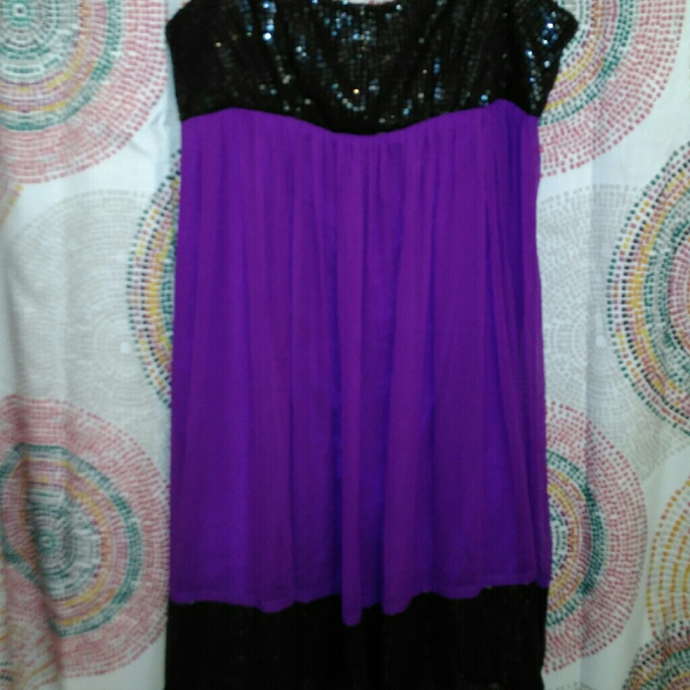 Elegant purple & black ABS dress.